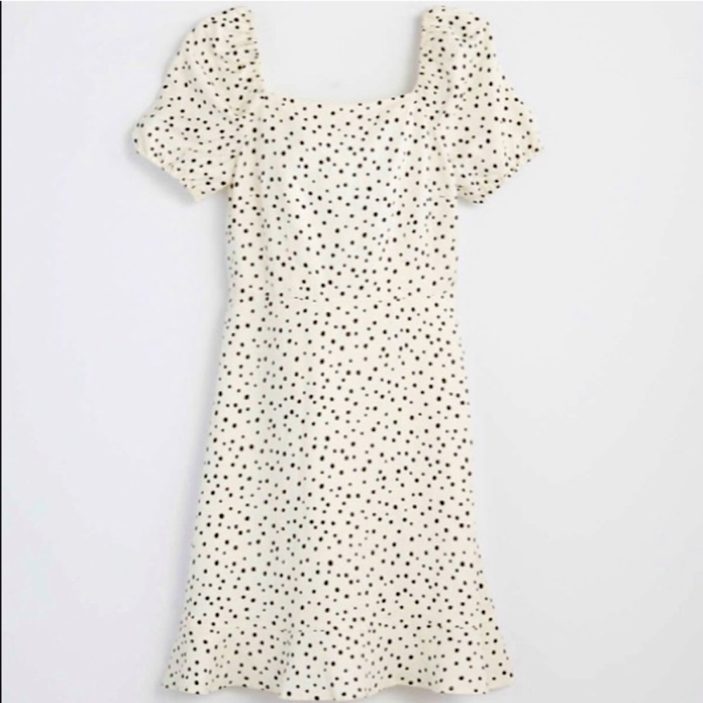 LOFT Women's Petite Dotted Tie Back Flare Dress size‎ 8P